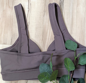 GREY-TLY TWISTED SPORT BRA