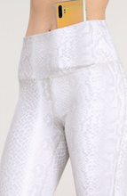 Load image into Gallery viewer, LIGHT GREY SNAKE PRINT LUX LEGGINGS