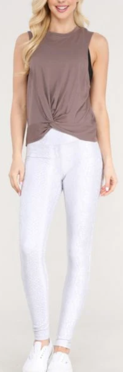 LIGHT GREY SNAKE PRINT LUX LEGGINGS